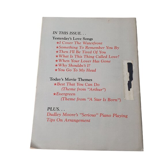 Sheet Music Magazine November 1983 Arthurs Theme Easy Listening Piano Guitar - Picture 2 of 2